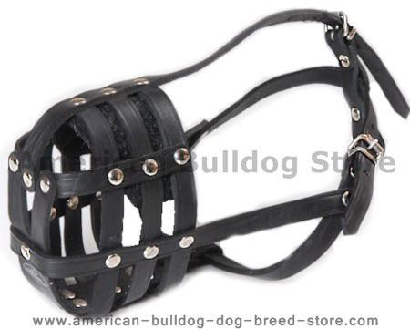 handmade large leather dog muzzle