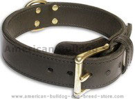 Am.Bulldog Leather Black collar 23'' /23 inch dog collar-c33nh Am.Bulldog Leather Black collar 23'' /23 inch dog collar-c33nh