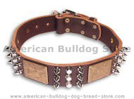 Am.Bulldog Spiked Brown collar 23'' /23 inch dog collar Am.Bulldog Spiked Brown collar 23'' /23 inch dog collar