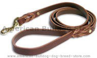 Heavy Duty Harness Leather Lead for American Bulldog