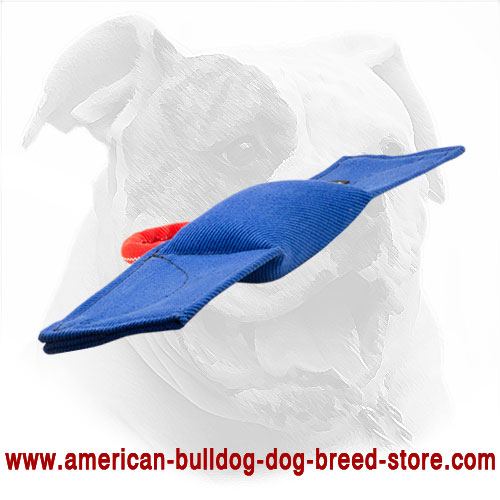 French Linen Dog Bite Pad for American Bulldog