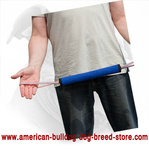 American Bulldog Round Bite Tug Made of Rench Linen