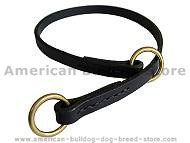 Silent leather training choke collar- American bulldog