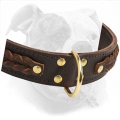 Adapted for American Bulldog breed leather collar