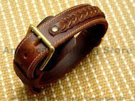 Handcrafted leather dog collar.