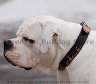 Hand painted by our artists leather dog collar - red-FLAMES