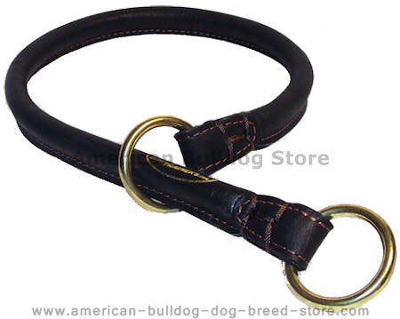 Best Rolled Leather Dog Collar/Choke Collar for American Bulldog