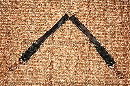 Braided leather coupler leash for walking 2 dogs for American Bulldog