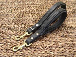 Short leather dog leash- hand made short lead for American bulldog 
