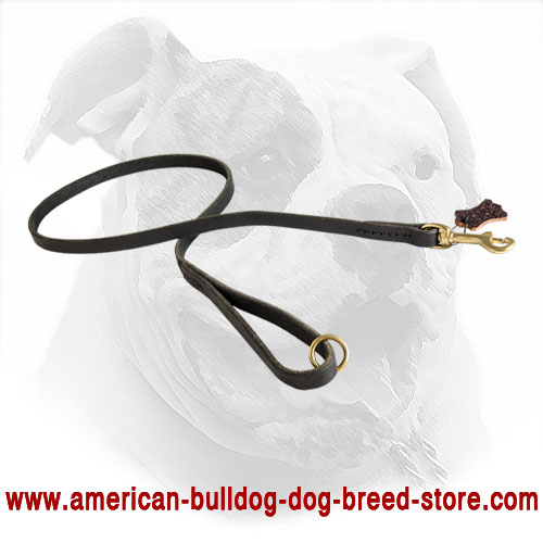 American Bulldog Lead Made of Leather