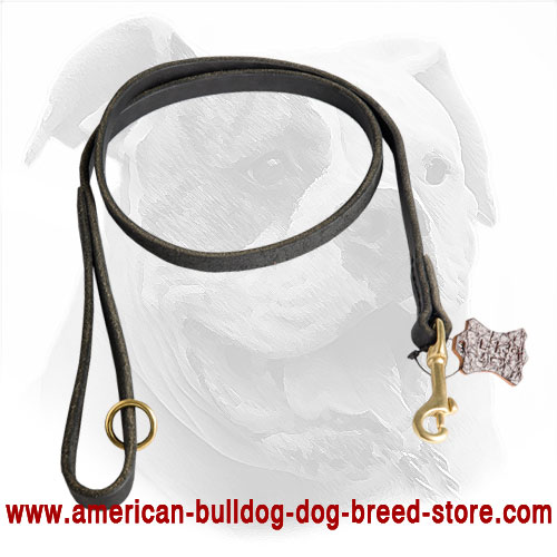  Leather American Bulldog Leash with Strong Hardware