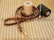 Leather dog leash with extra handle. Leather dog leash with extra handle.