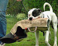 For Dog training Puppy sleeve made of jute.