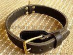 Two-Ply Leather Dog Collar for American Bulldog Agitation Training and Walking