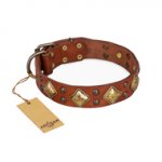 "Flight of Fancy" FDT Artisan Adorned Leather American Bulldog Collar