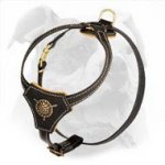Small Leather Dog Harness for American Bulldog Puppy