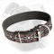 Handpainted Adjustable Leather Canine Collar for American Bulldog Walking and Training