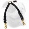 Braided Leather Dog Coupler for Walking 2 American Bulldogs