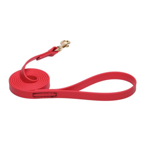 Red Waterproof American Bulldog Leash Made of Biothane