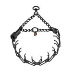 ULTRA-PLUS Black Stainless Steel Prong Collar with Center-Plate, Assembly Chain and ClicLock (2.25 mm x 16 inches) Herm Sprenger