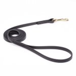 Black Biothane American Bulldog Leash for Walking, Tracking