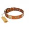 "Perfect Blend" FDT Artisan Tan Leather American Bulldog Collar 1 1/2 inch (40 mm) wide