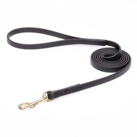 Black Biothane American Bulldog Leash for Walking, Tracking