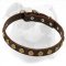 Leather American Bulldog Collar with Dotted Round Studs