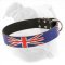 Union Jack Leather Dog Collar for American Bulldog