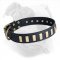 Decorated with Plates Leather American Bulldog Collar for Daily Walking