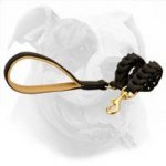 Full Comfort Leather Braided Leash for Easy American Bulldog Exercising