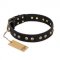 "Black Elegance" FDT Artisan Leather American Bulldog Collar with Round Studs