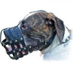 Fabulous Leather Cage Muzzle for Comfy Walking of your American Bulldog