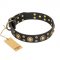 'Baroque Chic' FDT Artisan Studded Black Leather American Bulldog Collar