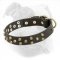 Leather Dog Collar with Pyramids for American Bulldog