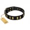 "Glorious Night" FDT Artisan Decorated Black Leather American Bulldog Collar