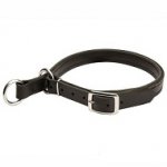 Wide Stitched Leather Choke American Bulldog Collar for Obedience Training