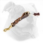 Braided Short Leather Dog Leash for American Bulldog