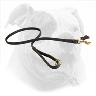 Stitched Leather Dog Leash for American Bulldog