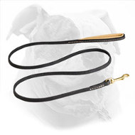 Durable Leather Dog Leash for American Bulldog Training