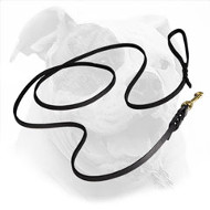 Braided Leather American Bulldog Leash for Walking and Training
