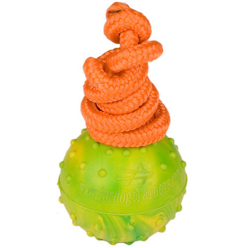 American Bulldog Rubber Dog Ball on a Rope