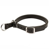 Wide Stitched Leather Choke American Bulldog Collar for Obedience Training