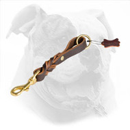 Braided Short Leather Dog Leash for American Bulldog