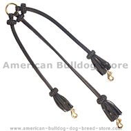 Triple Dog Leash-Leather Triple Lead for American Bulldog