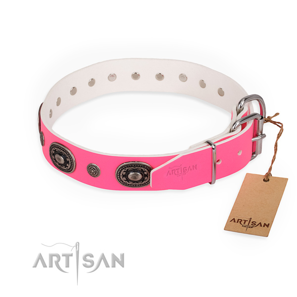 Comfortable wearing stylish dog collar with rust-proof buckle