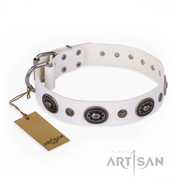 Quality full grain natural leather collar created for your canine