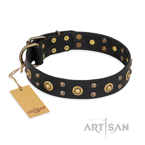 Comfy wearing best quality dog collar with corrosion proof hardware
