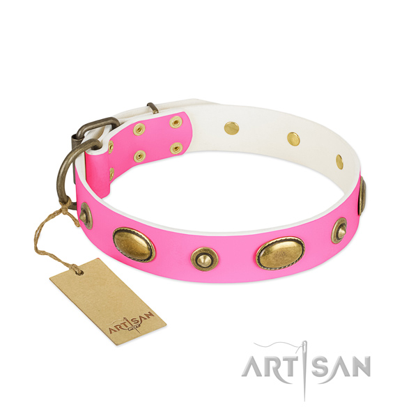 Comfortable full grain genuine leather collar for your canine