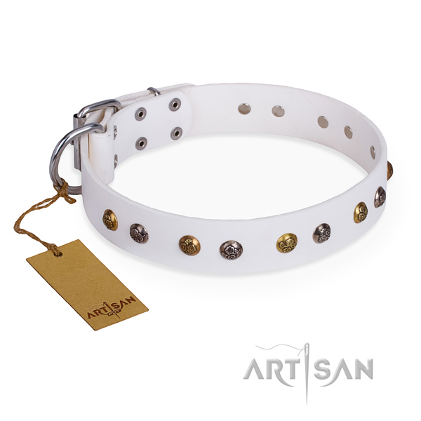 Comfy wearing easy to adjust dog collar with corrosion proof buckle